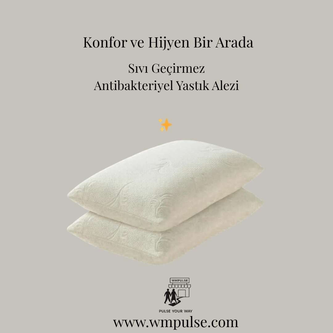 Antialerjik Jakar Örme Fermuarlı Yastık Koruyucu Alez - 2'li Set (50x70 cm)